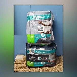 2 Assurance Disposable Men's Underwear Overnight Maximum S/M